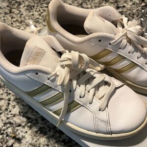 Adidas Grand Court White with Gold Accents